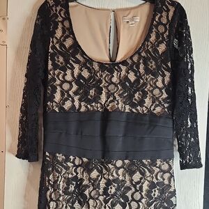 Eva Mendes for New York & Company Black Lace Midi Dress